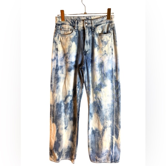 Rag & Bone Logan Wide Leg in Tie Dye Indigo Water Colour in Sz 25 - Picture 2 of 8